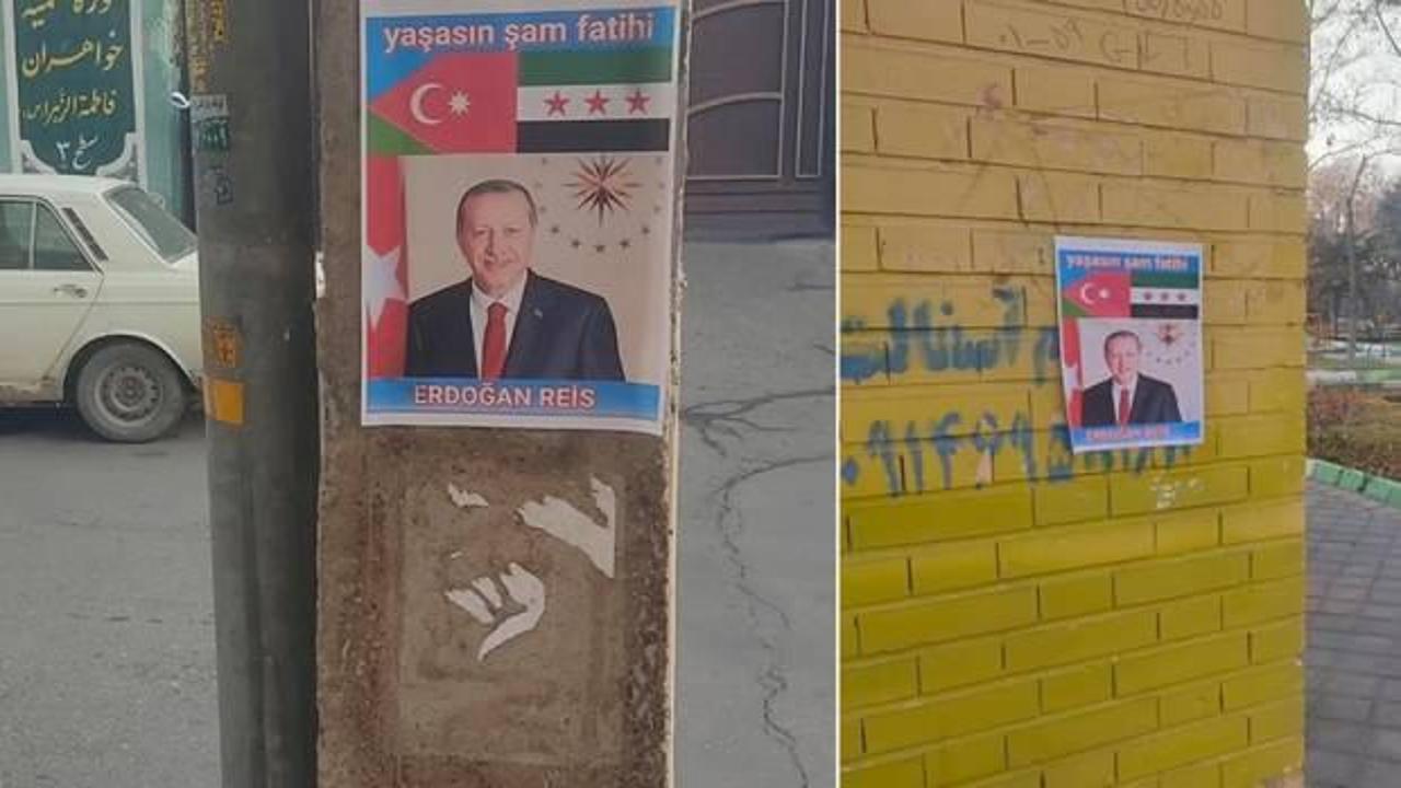 İran'ın sokaklarına asıldı! 'Şam Fatihi Erdoğan'